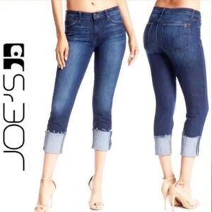 JOE’s Jeans Distressed Cuffed Hem Crop Capri Jeans Y2K Low Ride Mid Wash Size 26